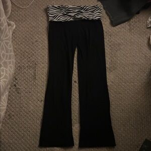 Heart Hips Black Pants with Black-and-White Zebra Waistband